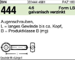 Eye bolt DIN 444 LBM 6x60 mm, galvanised L=long thread to approx. head