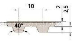 Breco-Zahnriemen mit Kevlarzugstrang 25 T10 / 6940 mm, PAZ-T-PAR Ausf. V, rückenseitig beschriftet