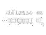 Simplex roller chain DIN 8187 08B-1 1/2"x5/16 simplex eco