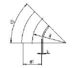 MRS Welding elbow 45° BS DIN 11852 DN65 DN 65, 304L, polished