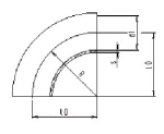 MRS welding elbow 90° SS 12x1.5 DN10 304L, polished