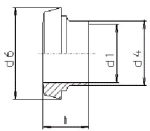 MRS tapered spigot SD DN10 304L, bright