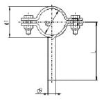 MRS pipe clamp with shaft DN10/0,5 304L polished