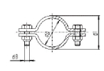 MRS pipe clamp without shaft DN15/0,75 304L polished