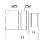 gerader Einschraubstutzen mit Dichtkante GE08LR3/8 CF, komplett Stahl verzinkt, Hausmarke