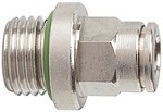 Einschraubverschraubung, Serie metallica AG 1/4", SD8, L 25 mm, O-Ring FKM Messing vernickelt, gerade