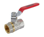 Pressed brass ball valve 1/2 IG/IG, handle + nut made of STAINLESS STEEL, PN40