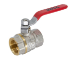 Pressed brass ball valve 3/4 IG/IG, handle + nut made of STAINLESS STEEL, PN32