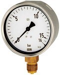 Pressure gauge, robust design AG 1/2", 0-10 bar, D 100 mm CrNi steel, bottom connection