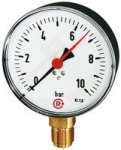 Standard-Manometer AG 1/2", 0-16 bar, D 100 mm Kunststoff, Anschluss unten