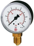 Standard-Manometer AG 1/4", 0-25 bar/360 psi, D 50 mm Kunststoff, Anschluss unten