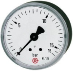 Standard-Manometer AG 1/4", 0-4 bar, D 63 mm Kunststoff, Anschluss hinten, zentrisch