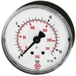 Standard pressure gauge AG 1/4", 0-6 bar/90 psi, D 63 mm Plastic, rear connection, centric