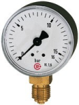 Standard-Manometer AG 1/4", -1-6 bar für Vakuum, D 63mm Kunststoff, Anschluss unten