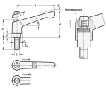 Klemmhebel, verstellbar GN 300.5-78-M10-25-AS Edelstahl