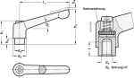 Klemmhebel verstellbar GN 300-108-M16-SZ IG, RAL 9011 SW-glänzend