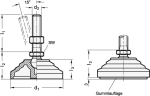 Gelenkfuß mit Mutter, ohne Gummiauflage GN 344.5-80-M12-68-B Elesa, Edelstahl