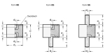 Rubberen buffer GN 351-30-30-M8-ES-40 Inwendige schroef met schroefdraad, 40° Shore A