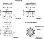 Holding magnet, disc shape GN 50.45-HF-50-10-8,5 Stainless steel, with hole