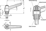 Klemmhebel verstellbar GN 500-42-M6-30-SW Elesa 41335