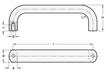 Rechte booggreep GN 565-26-112-EL Geanodiseerd aluminium