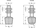 Andrückschraube Edelstahl GN 708.1-M8-43-A-NI mit Gummipuffer kantig