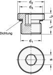 Verschlußschraube mit ISK GN 749-G1/2-A Stahl verzinkt 5.8, NBR