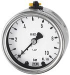 Pressure gauge AG 1/4", D63 mm, -1-0 bar for vacuum CrNi steel, rear connection, centric