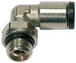 Inschroefbare bocht AG 1/4" cil., SD5, O-ring klik-klok, messing vernikkeld, draaibaar