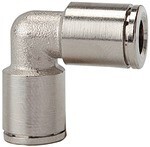 Angle connector SD12, stainless steel clamping ring Nickel-plated brass, metallica series