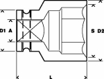 Steckschlüsseleinsatz 27 mm, 57 mm, 54 mm, M 18, 45,5 mm Bosch 1.608.557.046