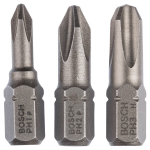 Extra-hard screwdriver bit set (PH) 3-piece, PH1, PH2, PH3, 25 mm Bosch 2.607.001.752