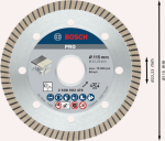 Diamond cutting disc 115x22.23x1.4x7 mm Bosch Best for Ceramic Extra-Clean Turbo