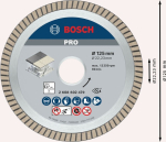 Diamanttrennscheibe 125x22,23x1,4x7 mm Bosch Best for Ceramic Extra-Clean Turbo