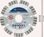 Diamond cutting disc 115x22.23x2.2x12 mm Bosch 2.608.602.641 Best for Stone