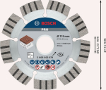 Diamond cutting disc 115x22.23x2.2x12 mm Bosch 2.608.602.679 Best for Abrasive