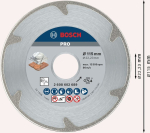 Diamond cutting disc 115x22.23x2.2x3 mm Bosch 2.608.602.689 Best for Marble