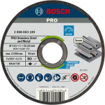 Straight cutting disc WA 60 T BF 115 mm, 22.23 mm, 1.0 Bosch Standard for Inox Rapido