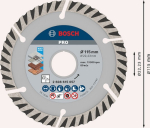 Diamond cutting disc Standard Universal 115 x22.23x2x10 mm Bosch 2.608.615.057