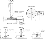 Stellfuß mit Befestigungslasche GN 32-60-M12-80-A1-SK