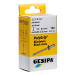 Blind rivet aluminium/steel GK 4.8x17 mm K16 / clamping range 6.5-13 Gesipa PolyGrip, Pack=25 pieces