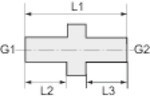 Doppelgewindenippel zyl. G 1/4 a. G 1/2 a. SW 24 Messing