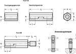 Abstandshalter GN 6220-NI-M5-12-B Edelstahl