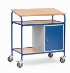 Mobile desk, incl. steel cabinet Loading area 1000 x 600 mm max. 100 kg, TPE tyres, Fetra 5838