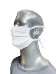 Mund-Nasen-Maske 100% Baumwolle, weiß, zum Binden bis 95 Grad waschbar, one size