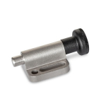 Indexing plunger GN 417-10-B-NI with knob & flange, stainless steel