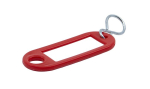 Key fob 6.3x2.8 cm, plastic with S-hook red