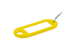 Key fob 6.3x2.8 cm, plastic with S-hook yellow