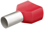 Adereindhulzen met dubbele draad Kunststof kraag rood, 2x1,0 mm², 200 stuks Knipex 97 99 372