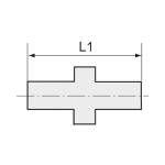 Double nipple hexagonal AG 1" x AG 1", SW36 stainless steel